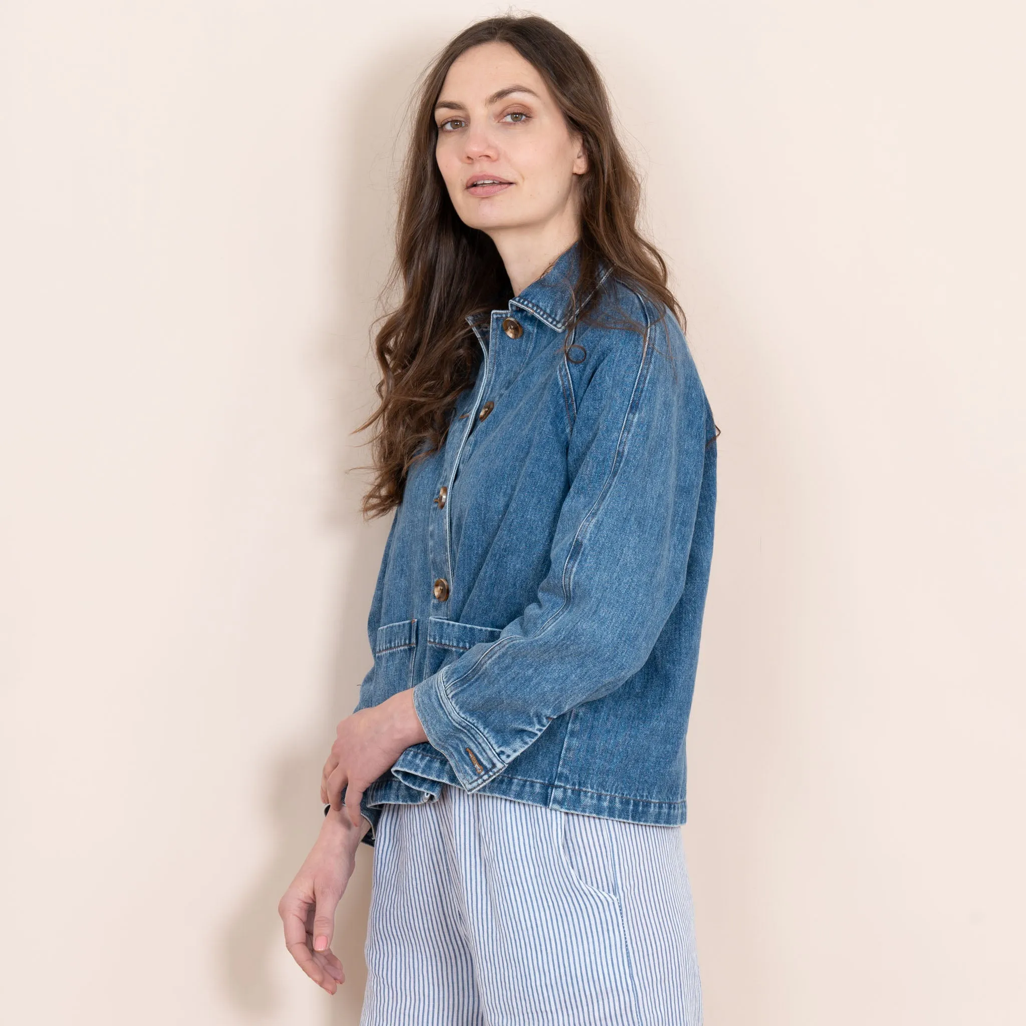 Shiloh Box Jacket - Blue, Denim