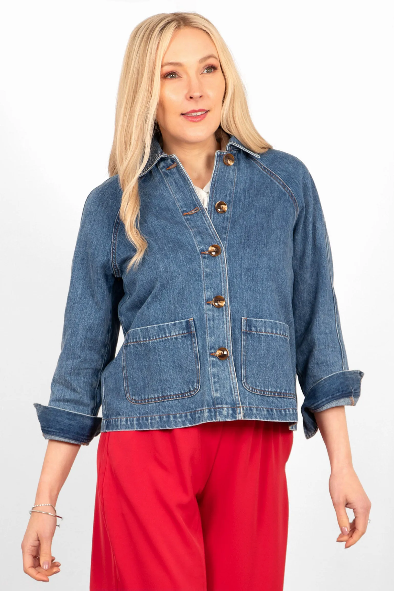 Shiloh Box Jacket - Blue, Denim