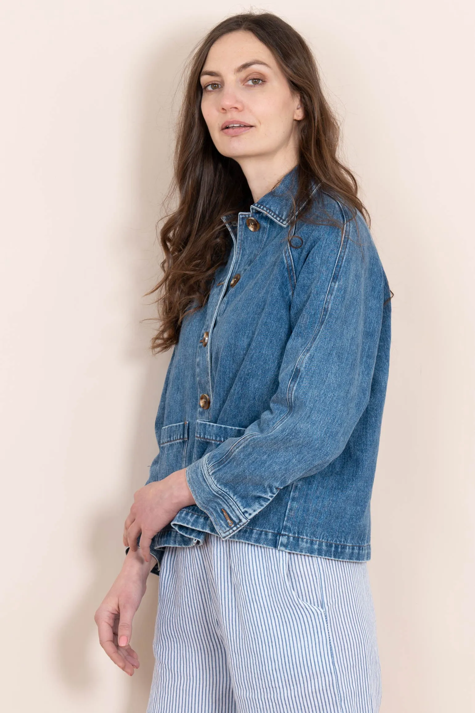 Shiloh Box Jacket - Blue, Denim