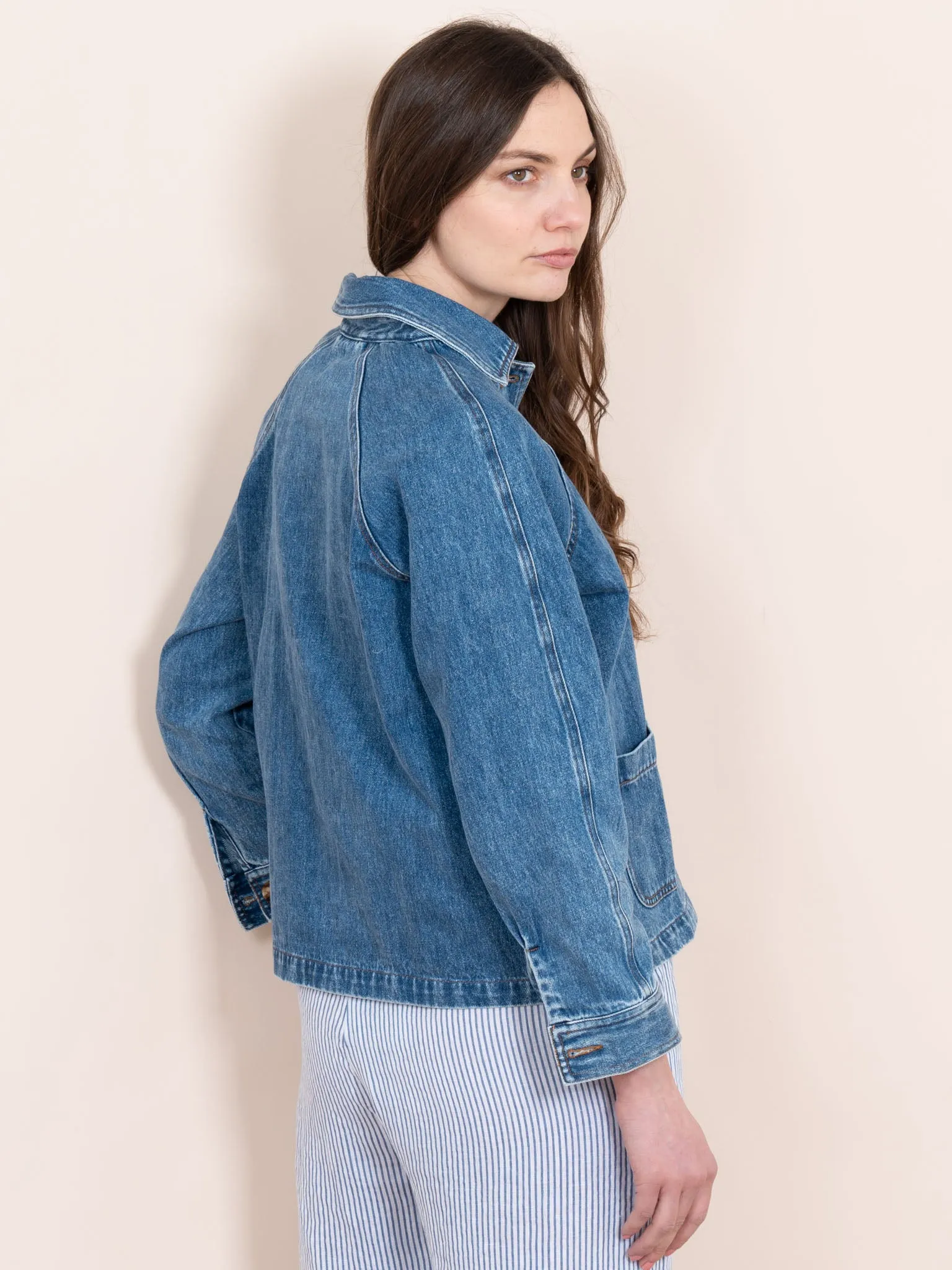 Shiloh Box Jacket - Blue, Denim