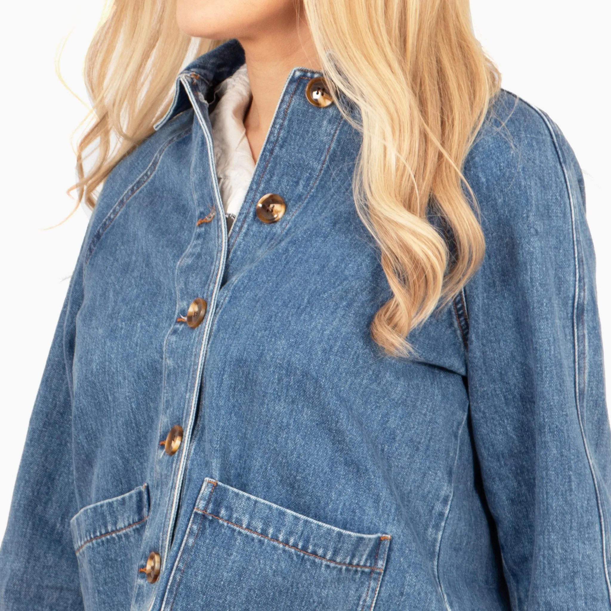 Shiloh Box Jacket - Blue, Denim