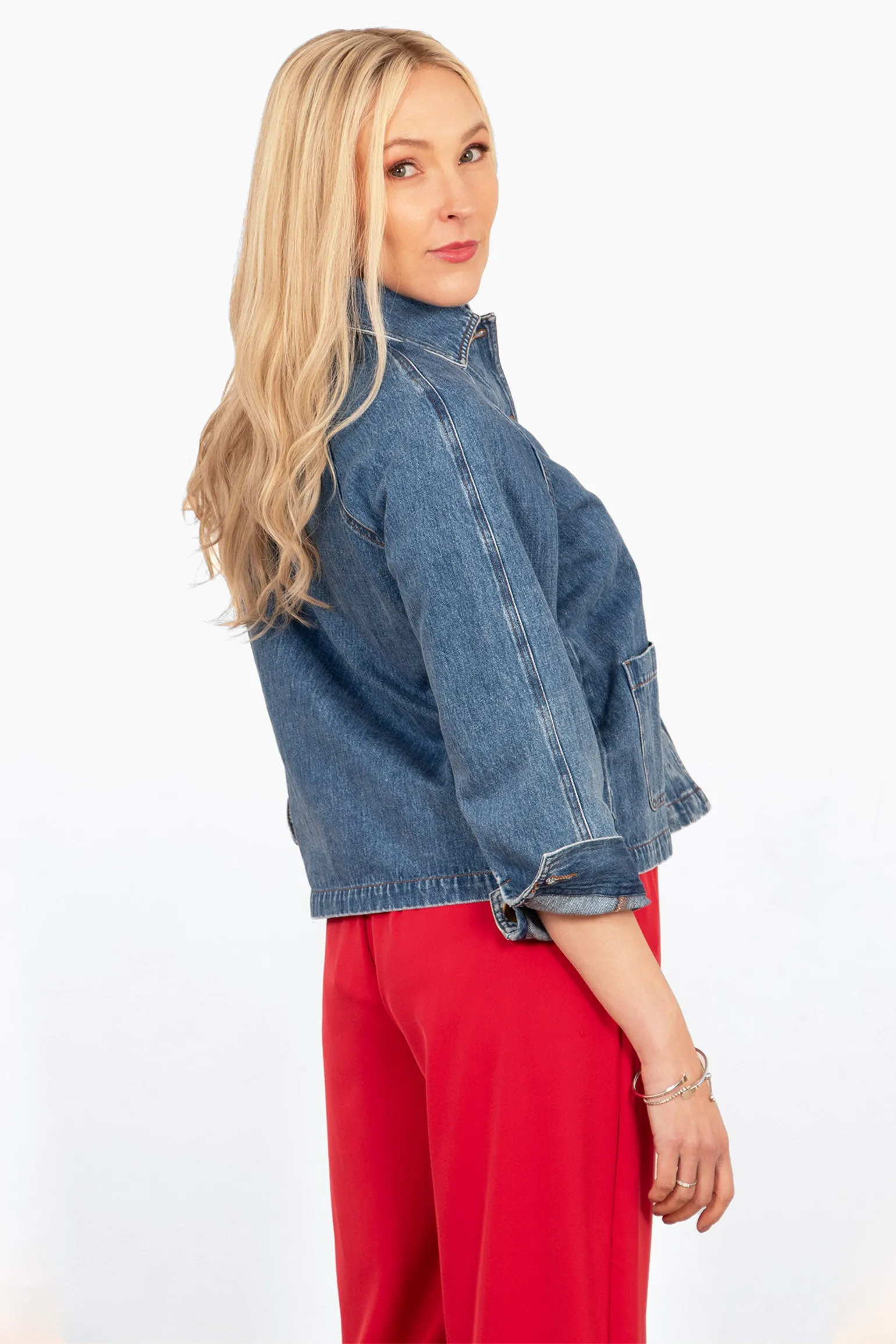 Shiloh Box Jacket - Blue, Denim