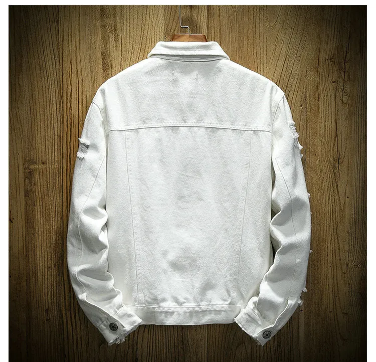 Slim Ripped Hole Denim Jacket