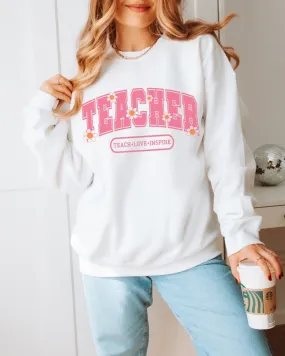 Teacher Floral Wholesale Crew Sweatshirt