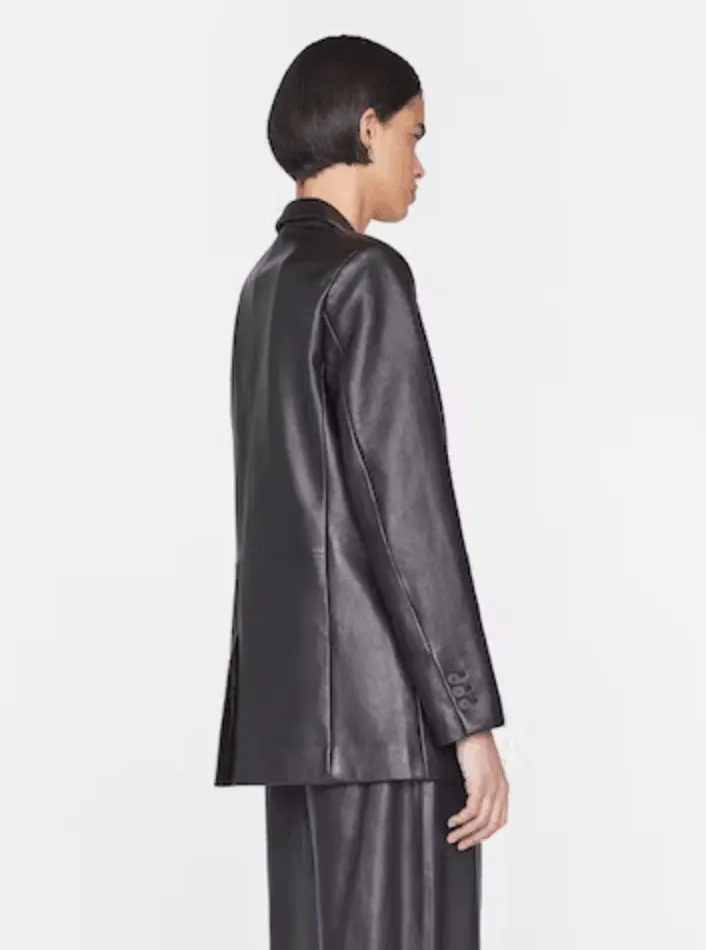 The Oversized Noir Leather Blazer