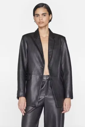 The Oversized Noir Leather Blazer