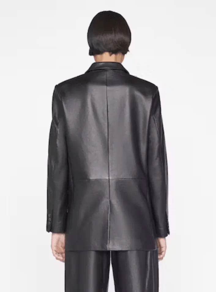 The Oversized Noir Leather Blazer