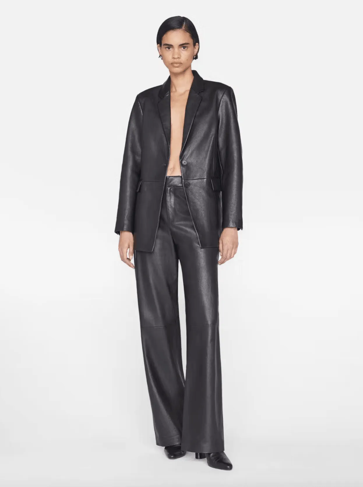 The Oversized Noir Leather Blazer