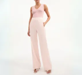 Veronica Beard - Ronin Satin Wide Leg Trouser in Pink Shell