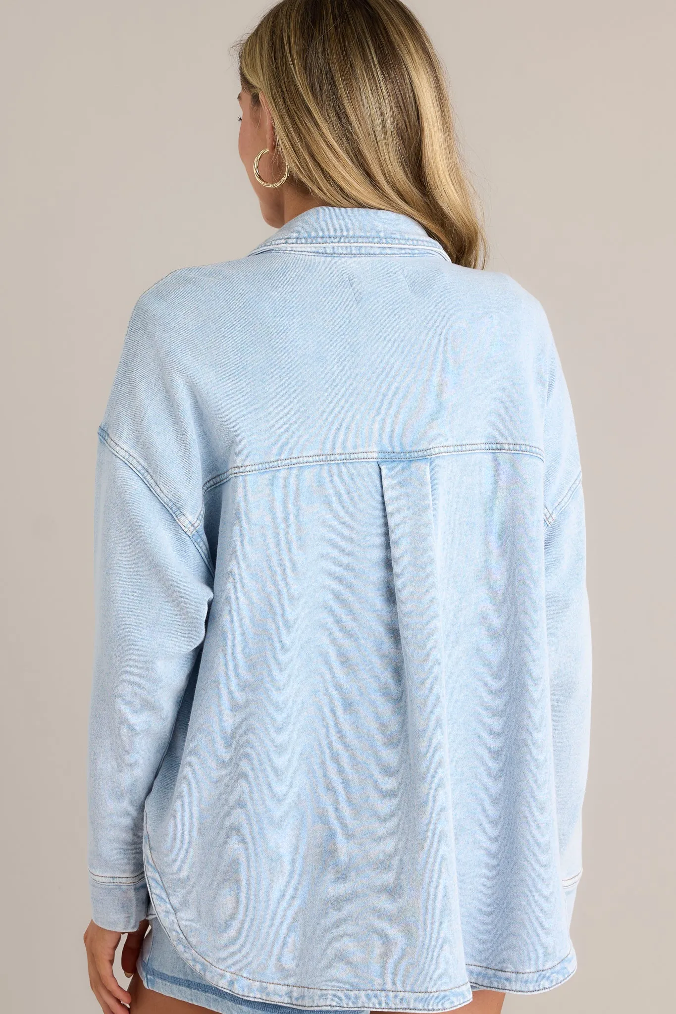 Z Supply All Day Washed Indigo Knit Denim Jacket